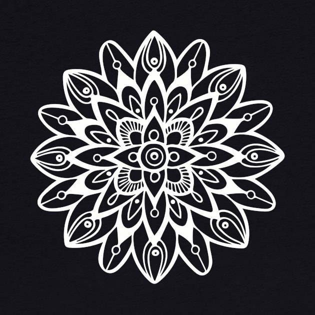 Mandala in White by LoraMaze